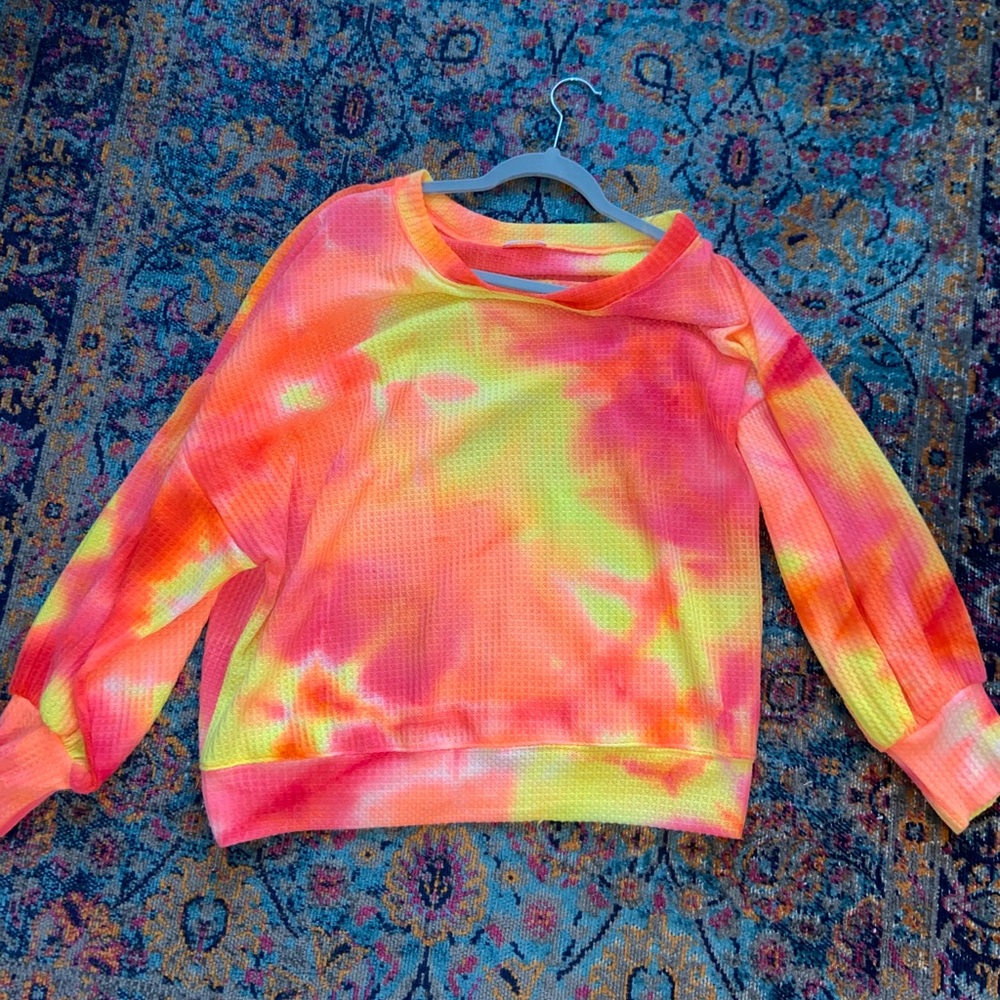 neon oversized long sleeve top
